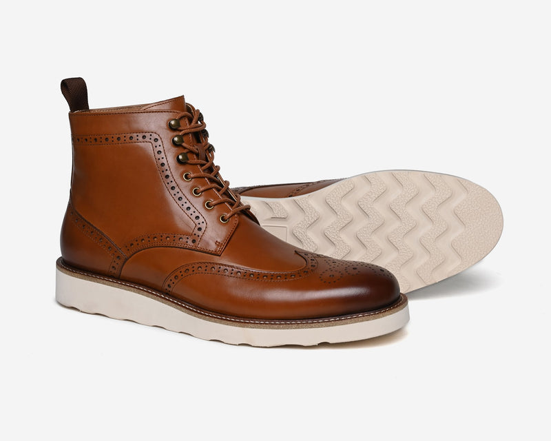 Haggerston Premium Leather Brogue Boots Alexander Pace