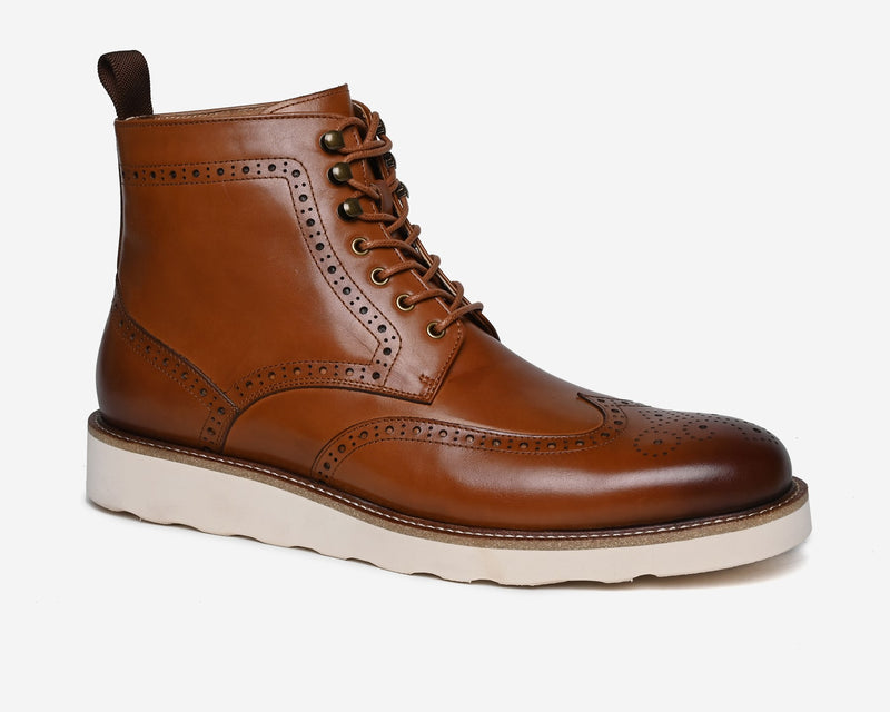 Haggerston Premium Leather Brogue Boots