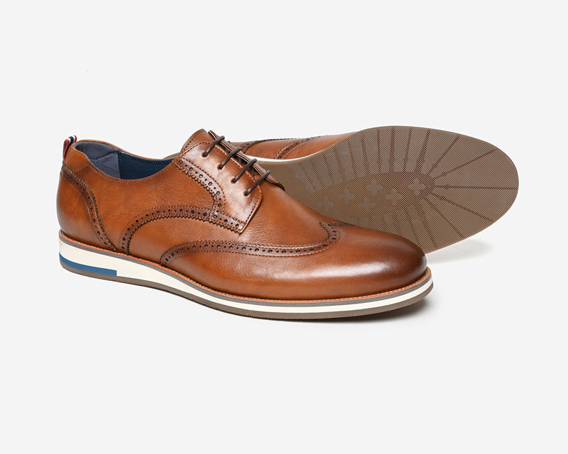 Boots Bertie Brogues Mens Bertie Tan Brogues BORIS Lace-Up Oxford