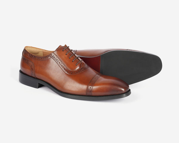 Milford Oxfrod Semi-Brogue Leather Shoes