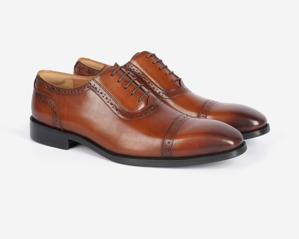 Milford Oxfrod Semi-Brogue Leather Shoes