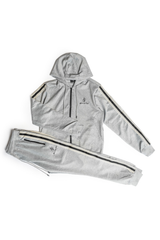 Alexandre Pace Signature Luxe Black Tracksuit with Elegant White Stripe Accents