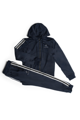 Alexandre Pace Signature Luxe Black Tracksuit with Elegant White Stripe Accents