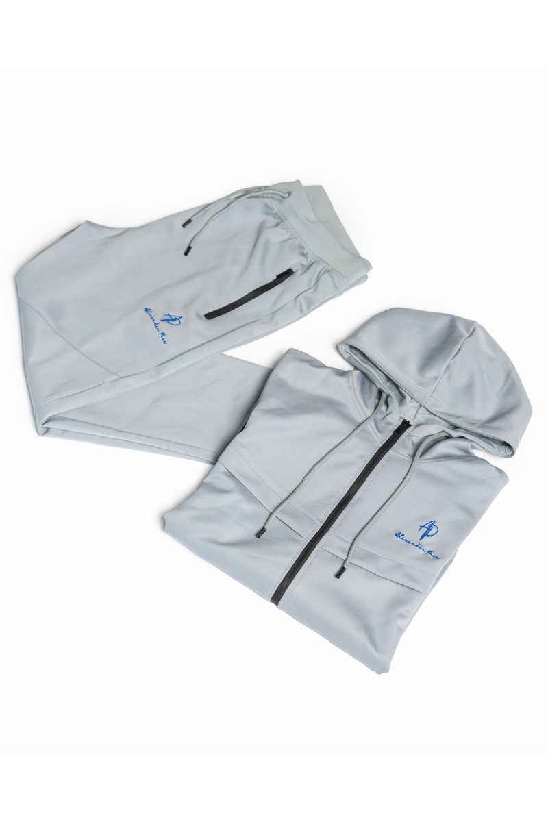 Alexandre Pace Platinum Urban Luxe Tracksuit – Ice Grey & Midnight Accents