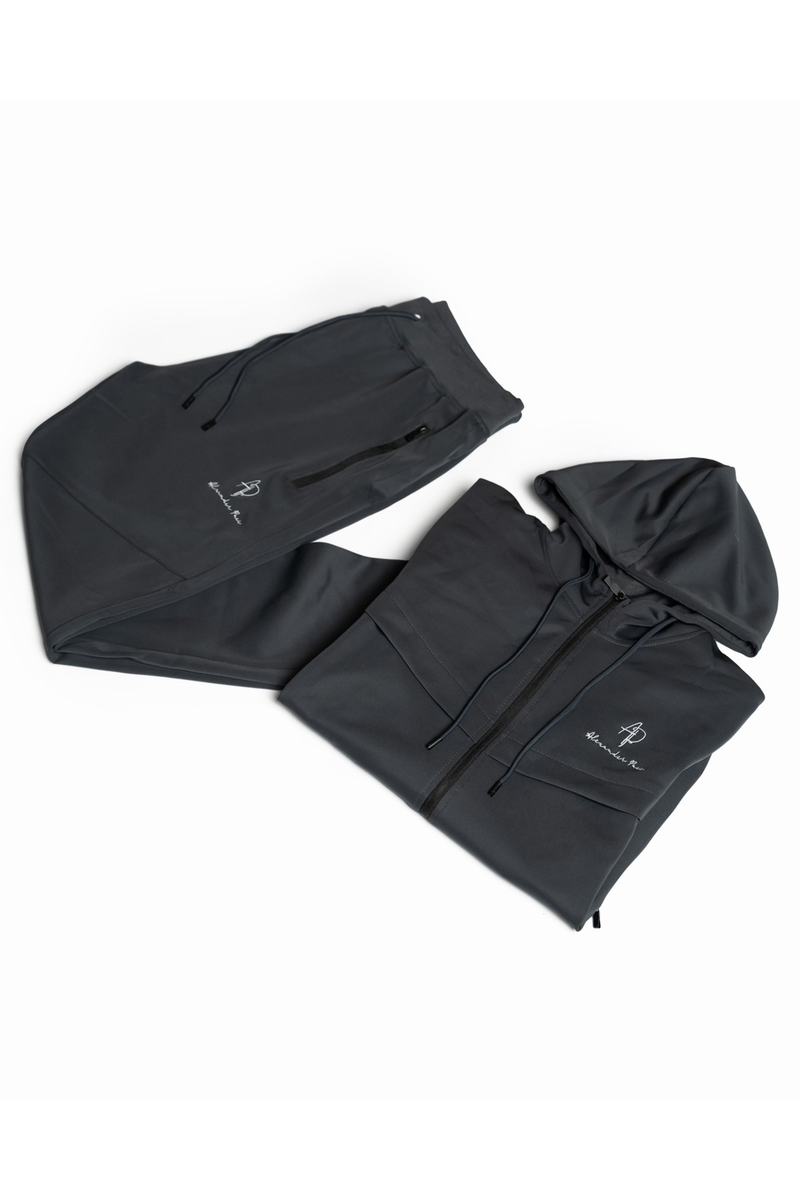 Alexandre Pace Platinum Urban Luxe Tracksuit – Ice Grey & Midnight Accents