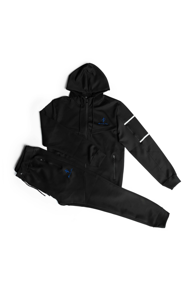 Alexandre Pace Platinum Urban Luxe Tracksuit – Ice Grey & Midnight Accents
